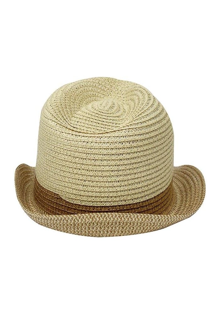 DAISO Unisex Center Crease Hat - Melange Brown/Beige - Image 1